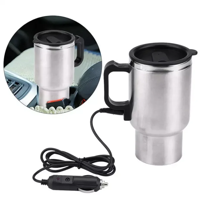 12 Volts 450 ml Heated Travel Mug Coffee /Tea/Soup Cup Car Charging Electric Kettle - Image 1
