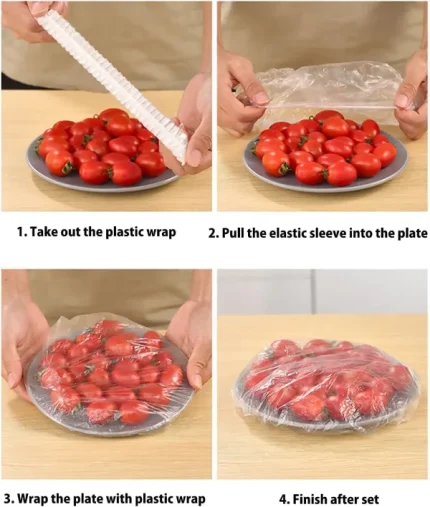 100 pcs disposable food cover plastic shopper bags 2