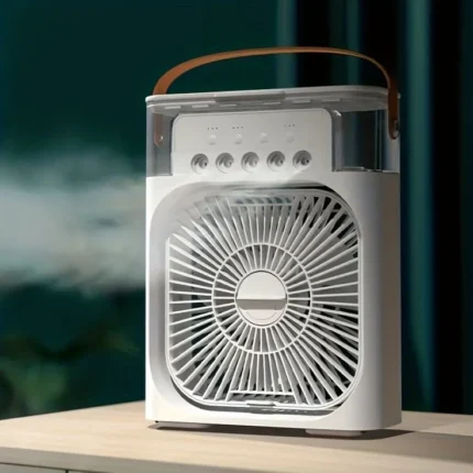 1pcPortableAirConditioner HouseholdSmallAirCooler PortableAirAdjustmentForOffice 3SpeedAirCoolingFanHumidifier 5pcsHumidifiedSprayHeadsForHomeAppliances