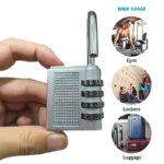 4 Dial Digit Combination Padlock Heavy Duty Weatherproof Code Resettable Changeable Lock Outdoor Use for Door.jpg  1