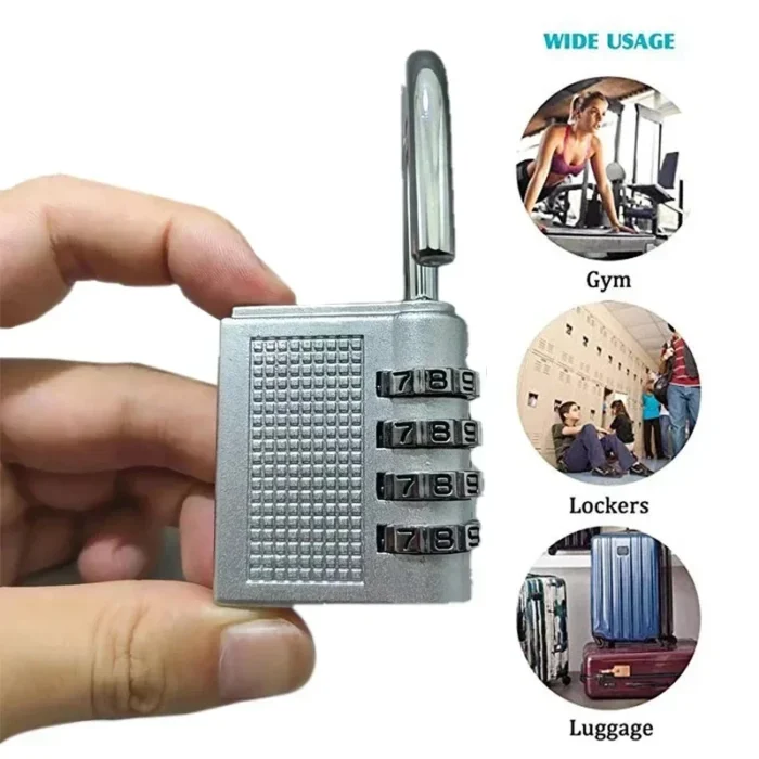 4 Dial Digit Combination Padlock Heavy Duty Weatherproof Code Resettable Changeable Lock Outdoor Use for Door.jpg  1