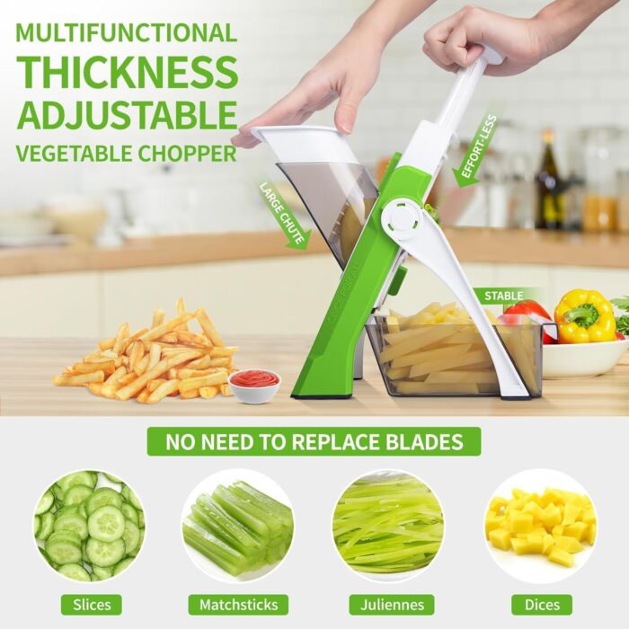 4 in 1 Vegetable Cutter Slicer Safe Adjustable Easy to Clean 6 1