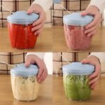 5 blades manual vegetable chopper cutter hand pull food chopper random color 4
