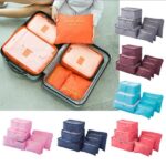 6pcs set waterproof travel storage bag portable luggage clothes organizer cosmetic pouch packing cubes set random color 1