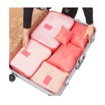 6pcs set waterproof travel storage bag portable luggage clothes organizer cosmetic pouch packing cubes set random color 5