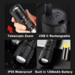 High Power Spotlight long LED Flashlight Side COB Aluminum Alloy Type C 6 Modes Zoomable Ultra.jpg  1