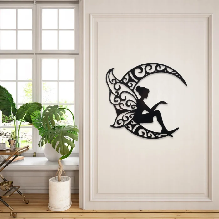 Iron Art Silhouette Deco Fairy painting Wall Ornament for Home Bedr Iron Art Silhouette Deco Fairy painting Wall Ornament for Home Bedr