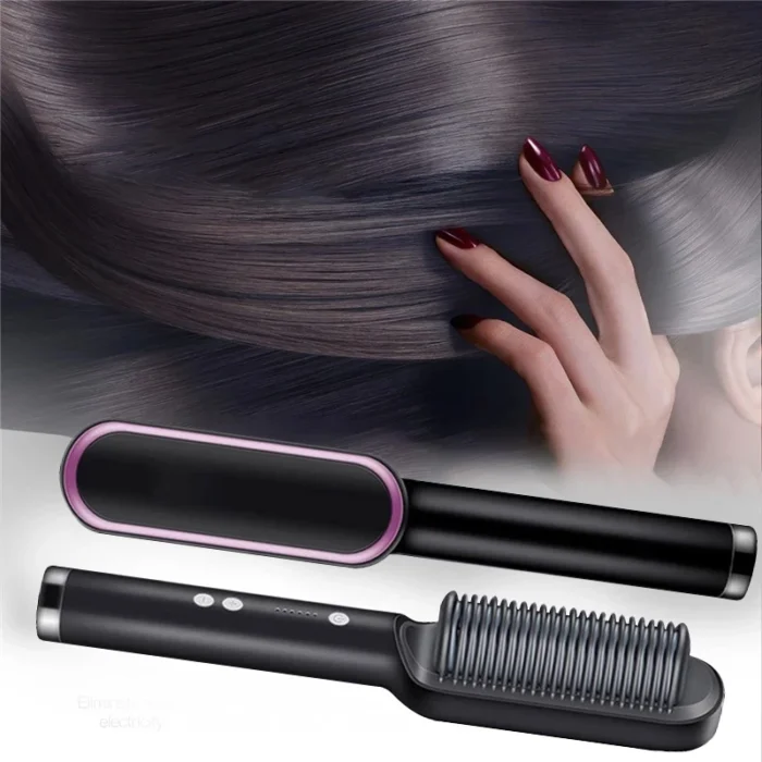 Lisseur de cheveux professionnel en c ramique Tourmaline brosse boucler peigne cheveux fer friser multifonctionnel.jpg  1