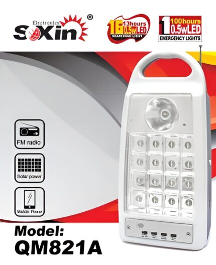 Multifunction Rechargeable Emergency Light with FM Radio Charge by Solar QM821A 1