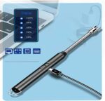 arc lighter with usb chargingflameless windproofled battery displaysafety switchrotate 360 degreesfor aromatherapy random colors 7 4