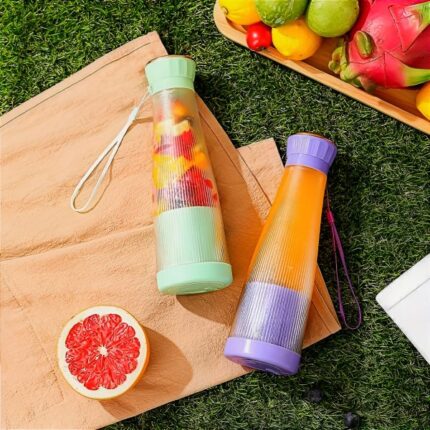 crown type usb juicer portable electric bottle juicer for shakes and smoothies mini fast 6 blade juicer blender usb rechargeable wireless bottle for traveling 400ml 3 1
