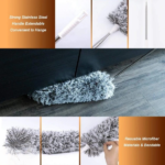 extendable telescope microfiber duster long handle for cleaning dust dirt and stains 2 6