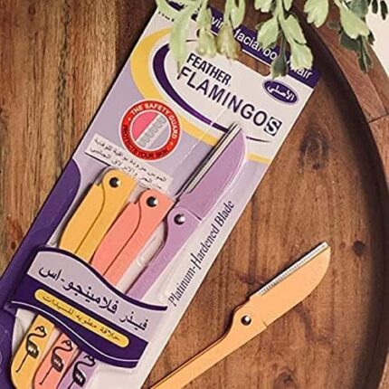 pack of 3 feather flamingo facial razor for face 1