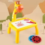 table with light and with music inside mini art drawing board leds projector light toy children kids painting table small desk random color 1