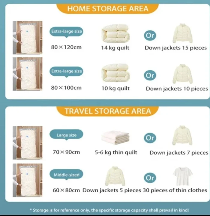 vacuum storage bag packaging bag for vacuum compression storage bag set of 6 0 in Pakistan 1