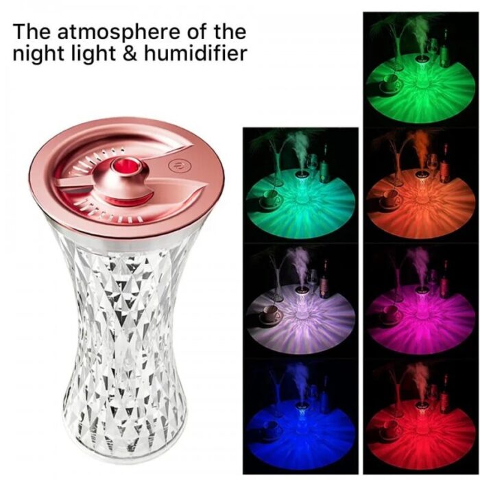 Crystal Lamp Air Humidifier RGB LED Aroma Diffuser Night Light