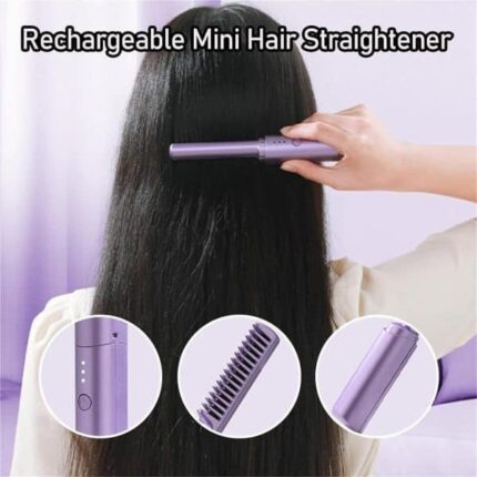 2 in 1 hair styling brush straightener curler comb random color 3 6