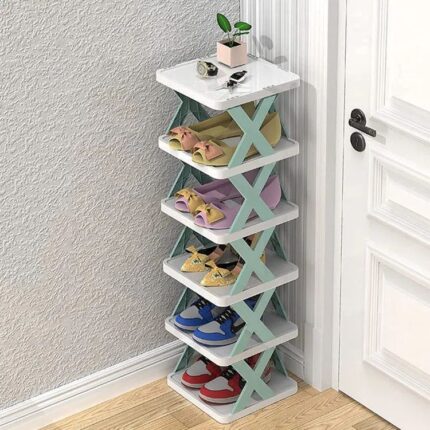 6 layer x shap stackable shoe rack shoe stand support home door entrance shoes rack space saving cabinet shoe storage organizer 27691 880
