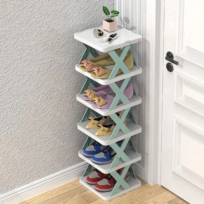 6 layer x shap stackable shoe rack shoe stand support home door entrance shoes rack space saving cabinet shoe storage organizer 27691 880
