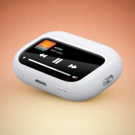 airpods pro with digital display anc and transparency touch volume control digital screen smooth display games color white 2