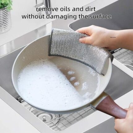 dish washing cleaning cloth wire dish washing rugs for kitchen dishes 2