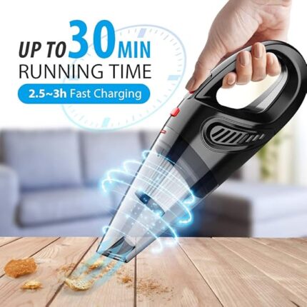 handheld vacuum hand vacuum cordless with high power mini vacuum cleaner handheld rechargeable for home and car cleaning 2