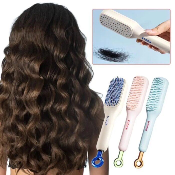 Magic Retractable Self-Cleaning Hair Brush, Anti-Static Massage Comb with One-Click Retractable Bristles Magic Retractable Self-Cleaning Hair Brush, Anti-Static Massage Comb with One-Click Retractable Bristles