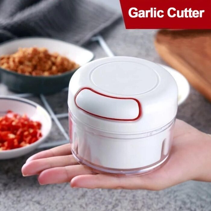 Hand Pulled Garlic Grinder, Manual String-Pull Chopper & Herb Processor