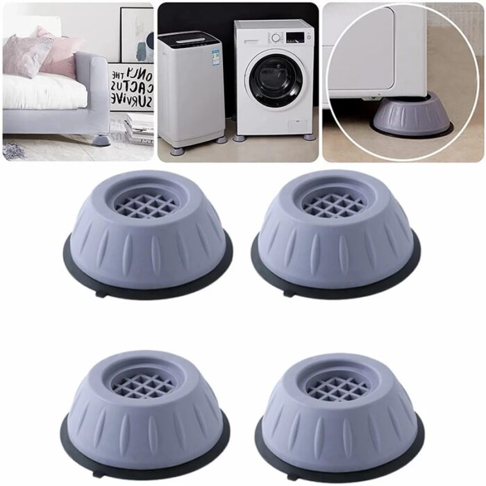 4 Pack Washing Machine Anti-Vibration Feet Pad Rubber, Shock-Absorbing Stabilizer to Reduce Noise & Protect Floors