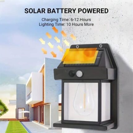 new solar tungsten filament lamp outdoor waterproof intelligent induction wall lamp courtyard garden villa lighting night light 2