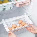 pack of 2 adjustable storage basket for fridge plastic basket stretchable food organizer 1