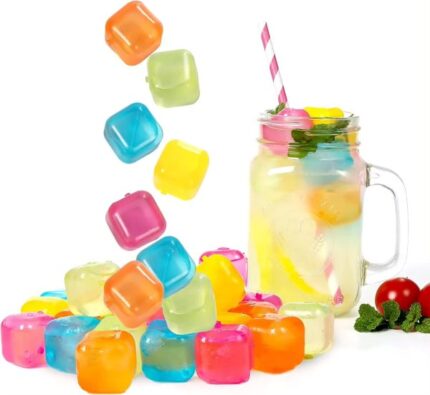 pack of 24 peices square reusable ice cubes filled with pure water multi random color 1 1