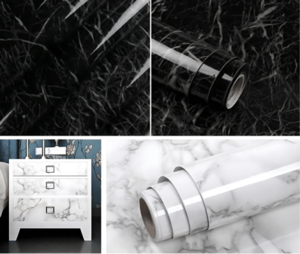 self adhesive black and white marble sheets sheet for kitchen waterproof anti oil heat resistant wallpaper sheet 1