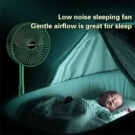 telescopic folding floor fan 3 gears summer silent desktop retractable fan for office bedroom school usb ventilator usb operated random color 2 5