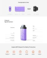 aspire flexus fit pod kit system 850mah battery 3 5ml cartridge auto draw type c charging random color 4