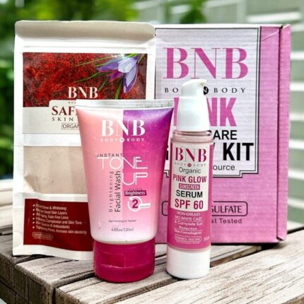 bnb pink glow kit tone one up facial wash saffron face mask pink glow 27660 832